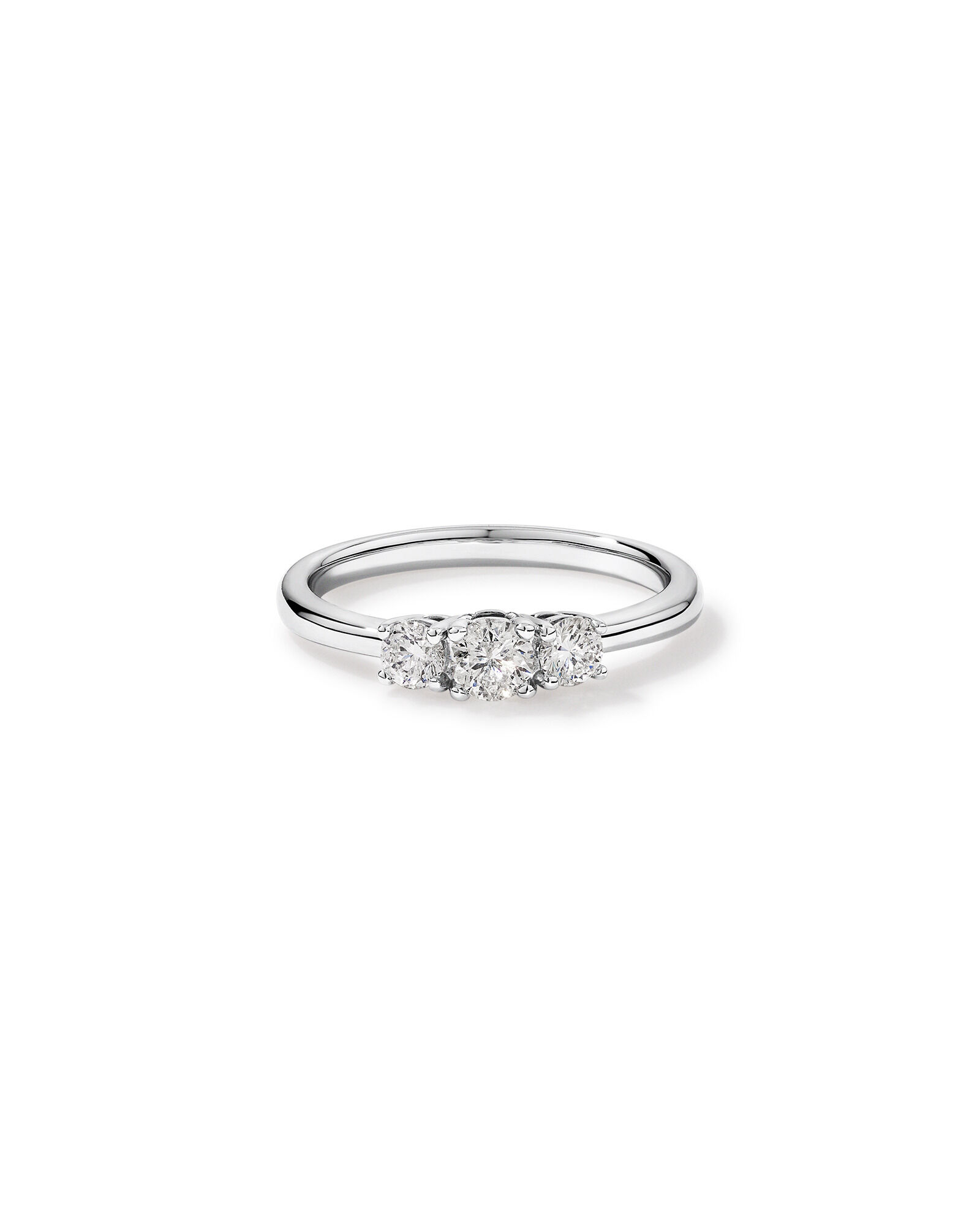 0.50 Carat TW 3 Stone Signature 101 Diamond Ring in 14kt White Gold