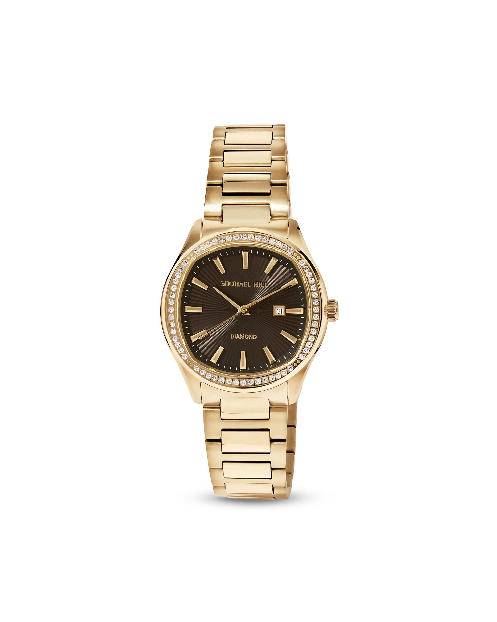 Women's 0.40 Carat TW Diamond Bezel Watch in Gold Tone with Black Dial