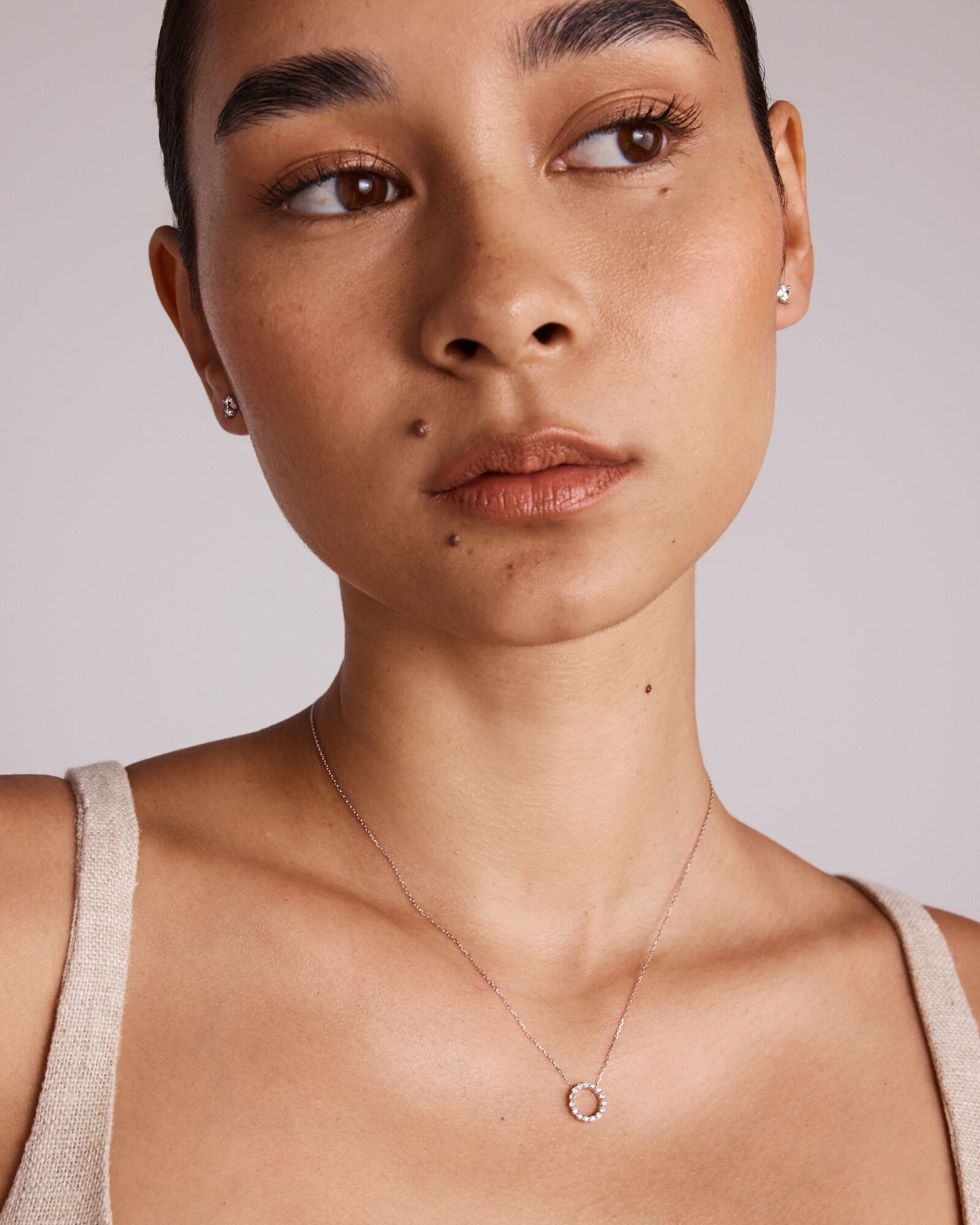 0.20 Carat TW Diamond Circle Necklace in 10kt White Gold