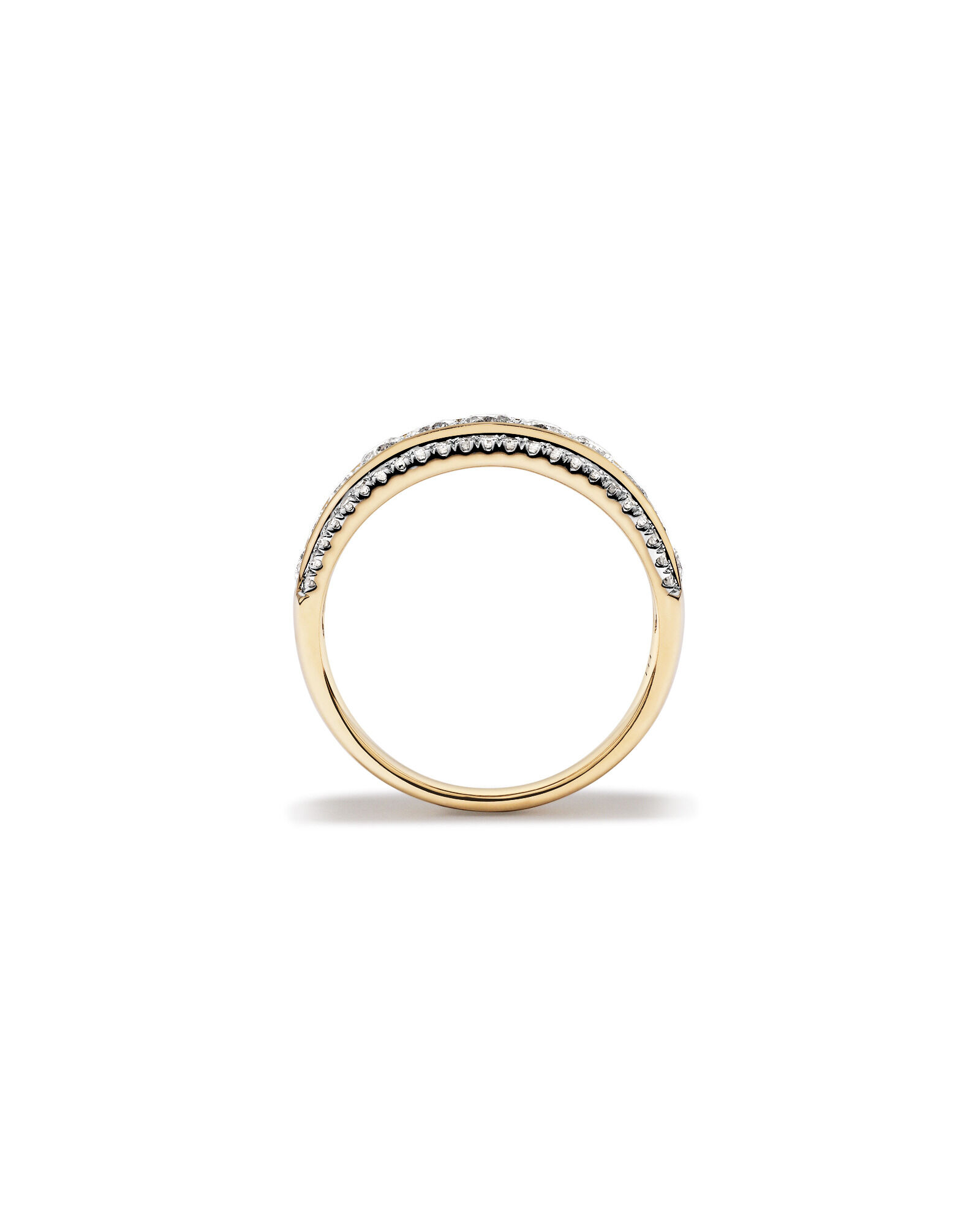 Three Row Ring with 1.00 Carat TW of Diamonds in 10kt Yellow Gold