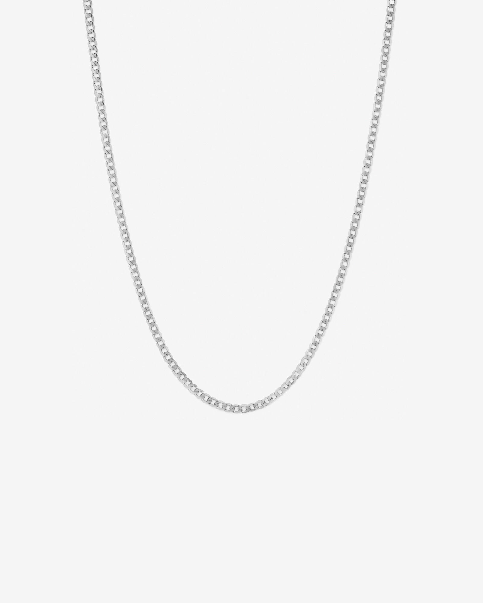 65cm (22") 4mm-4.5mm Width Curb Chain in 10kt White Gold