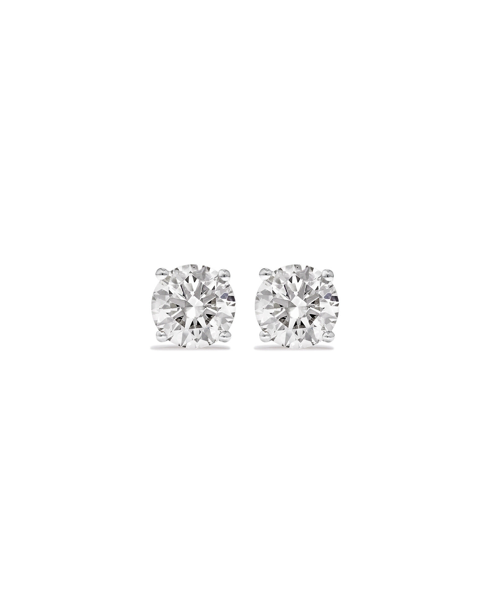 2.00 Carat TW Laboratory-Grown Diamond Solitaire Stud Earrings in 14kt White Gold
