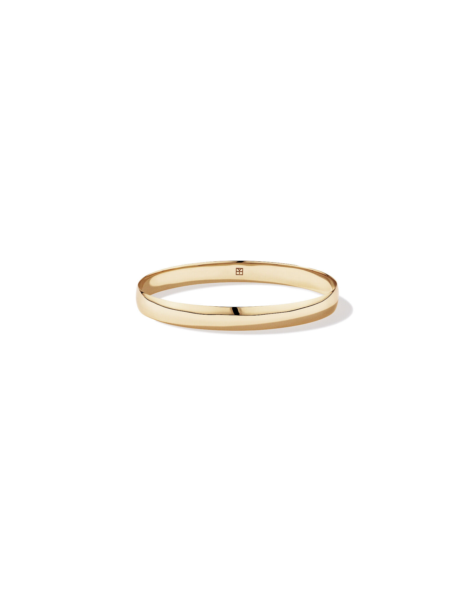 65mm (2.5") 7.7mm Width Solid Oval Bangle in 10kt Yellow Gold