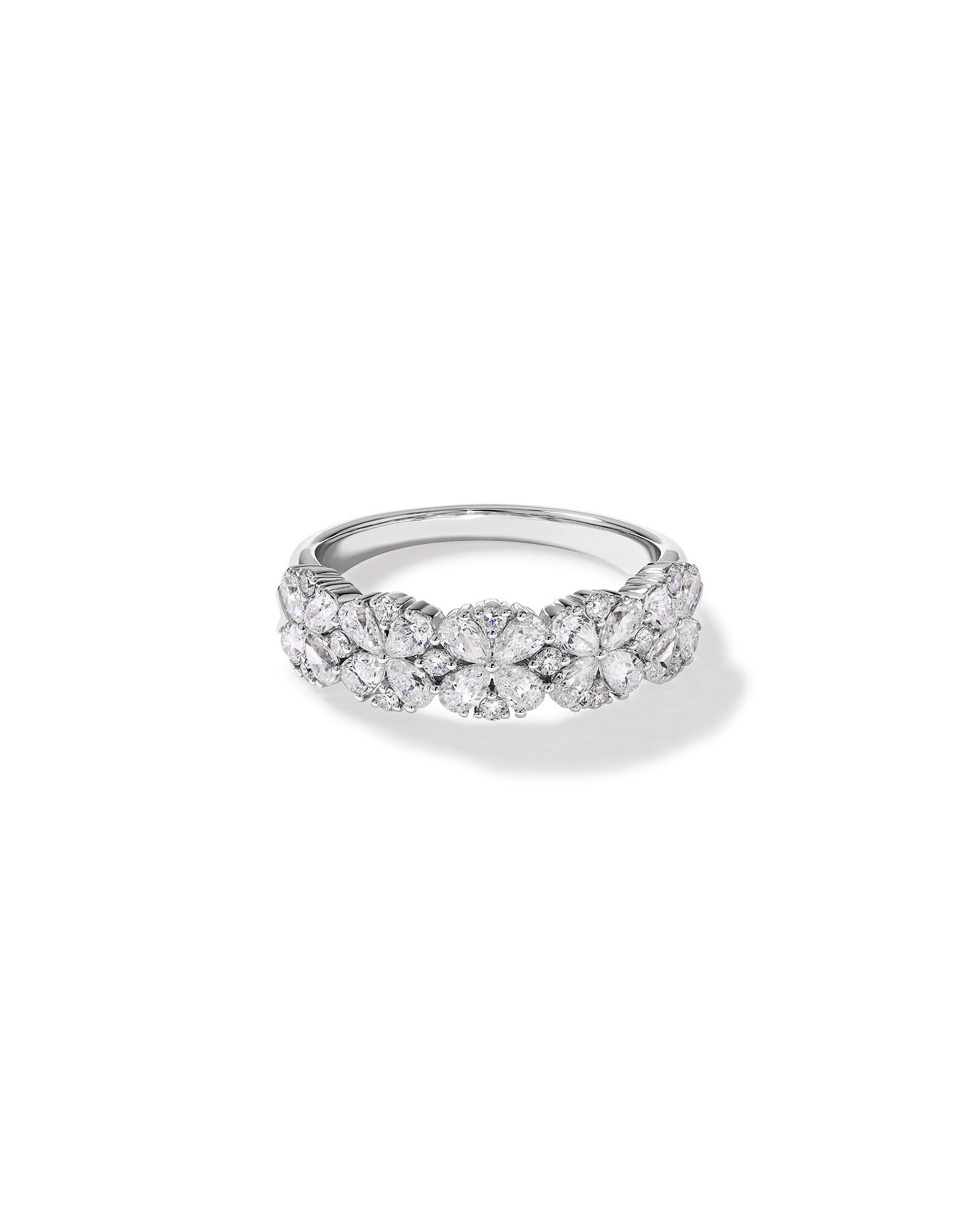 LAB. Pear and Round Brilliant Ring with 1.05 Carat TW of Laboratory-Grown Diamonds in 10kt White Gold