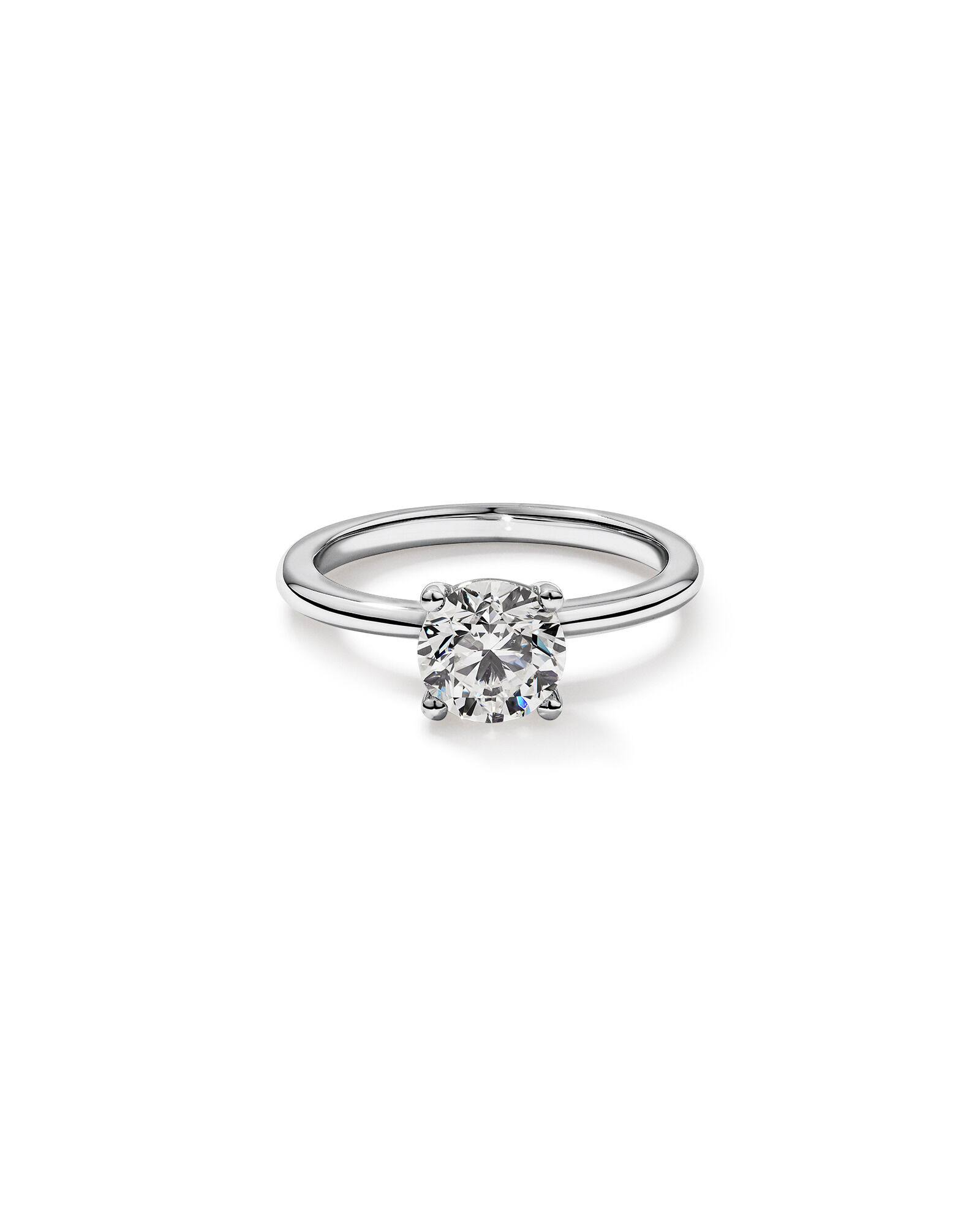 1.00 Carat TW Round Brilliant Solitaire Ring in 18kt White Gold