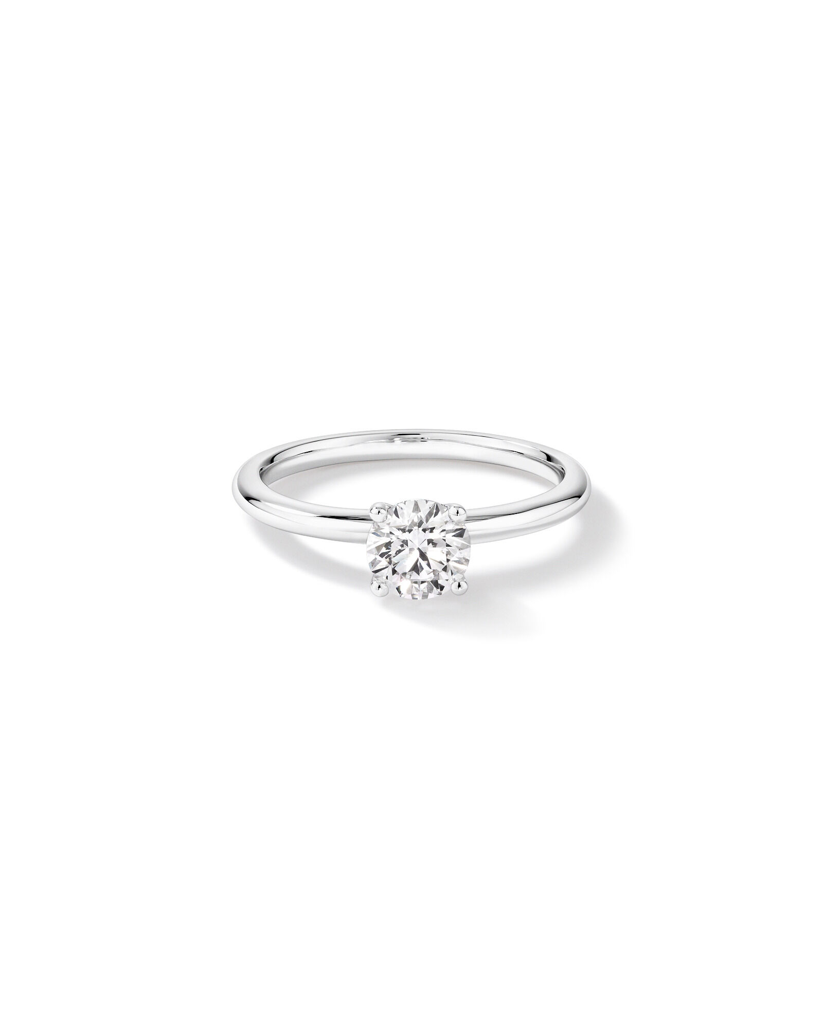 0.70 Carat TW Round Brilliant Laboratory-Grown Diamond Solitaire Engagement Ring in 14kt White Gold