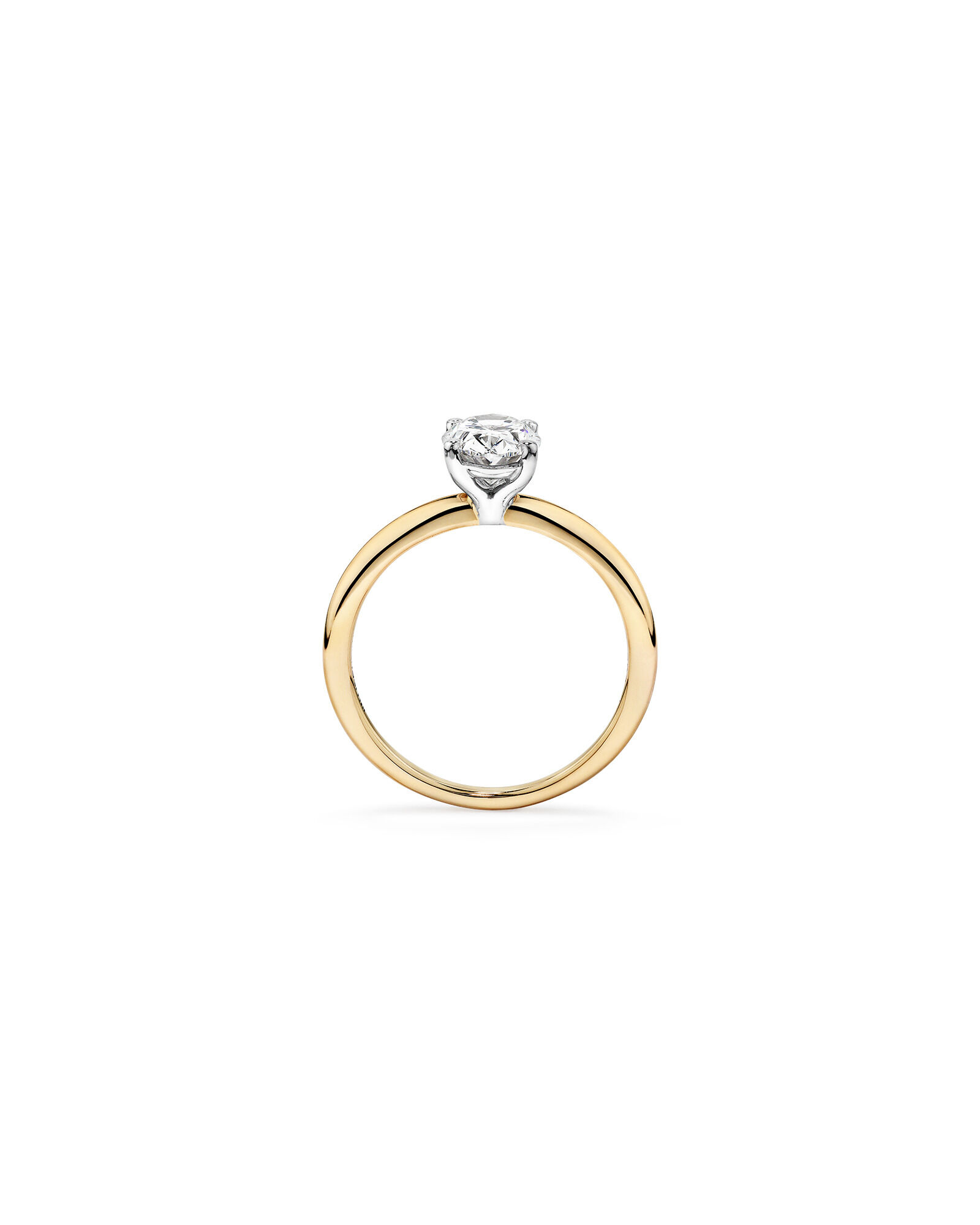 1.25 Carat TW Oval Laboratory-Grown Diamond Solitaire Engagement Ring in 14kt Yellow and White Gold