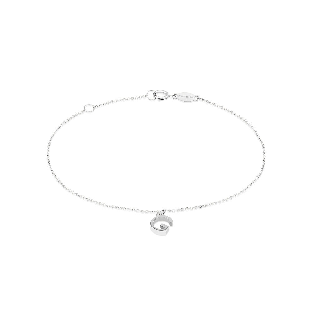 19cm (7.5") G Initial Bracelet in Sterling Silver
