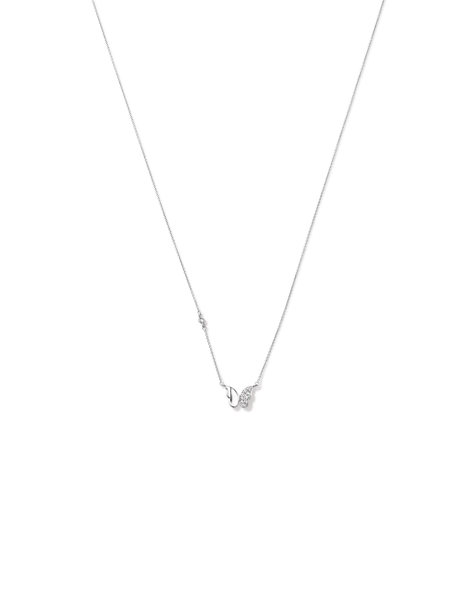 50cm (19.6") Butterfly Necklace with Cubic Zirconia in Sterling Silver