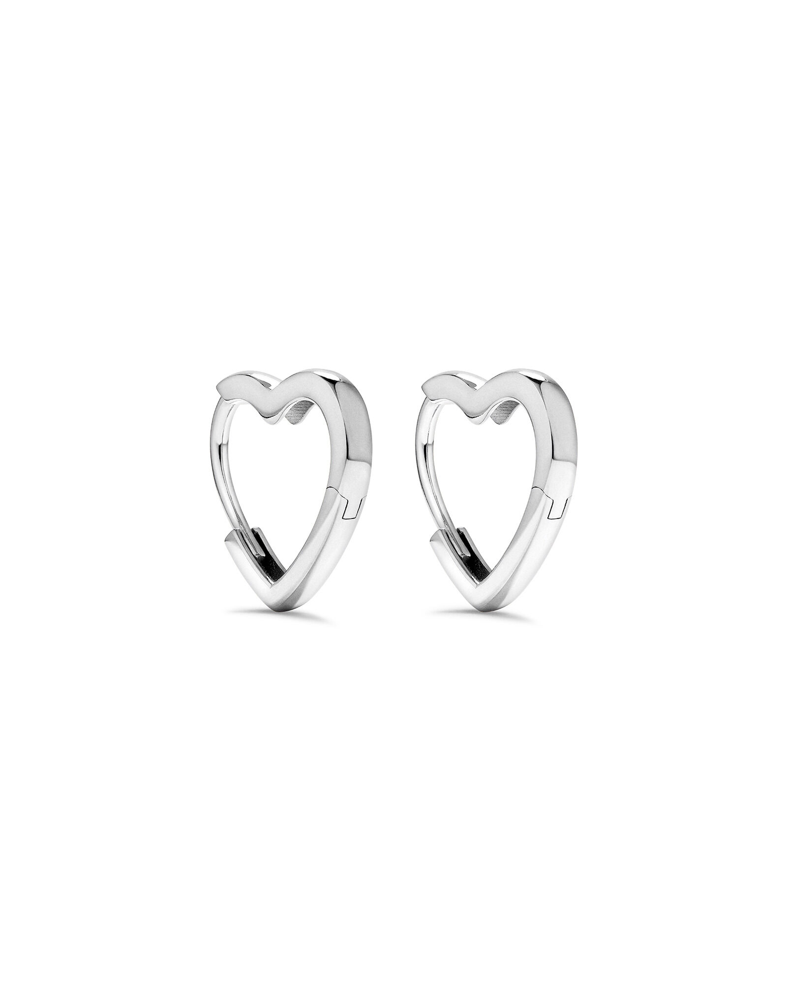 11mm Heart Shape Huggie Earrings in Sterling Silver
