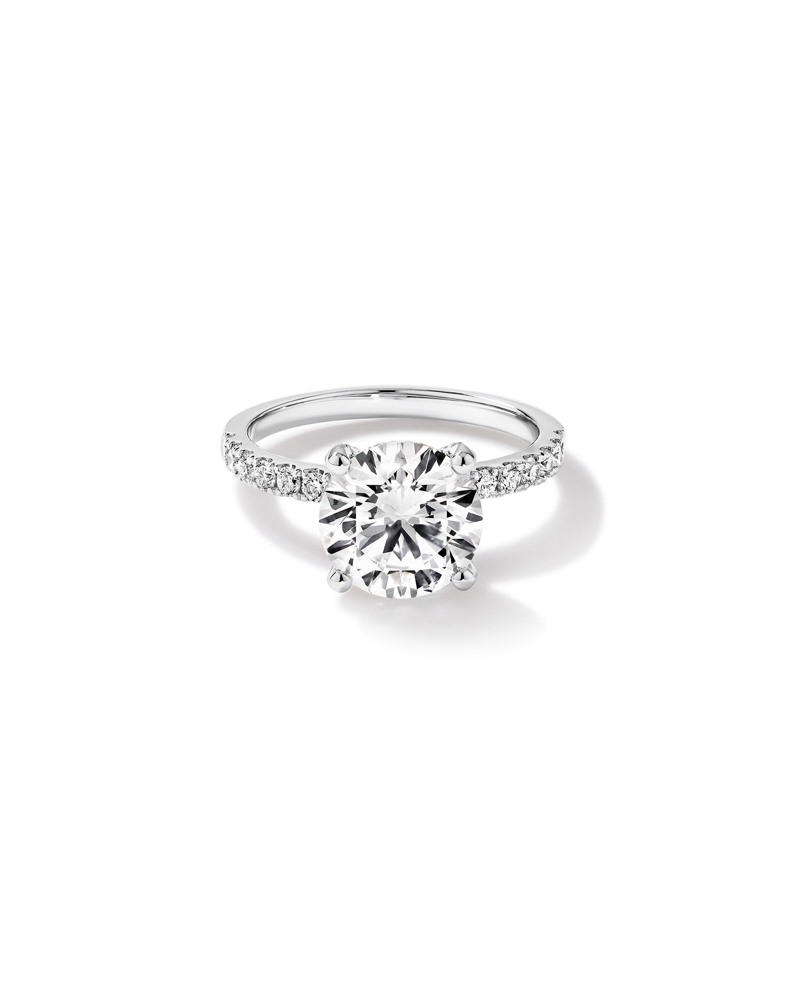 3.50 Carat TW Round Brilliant Laboratory-Grown Diamond Engagement Ring in 18kt White Gold