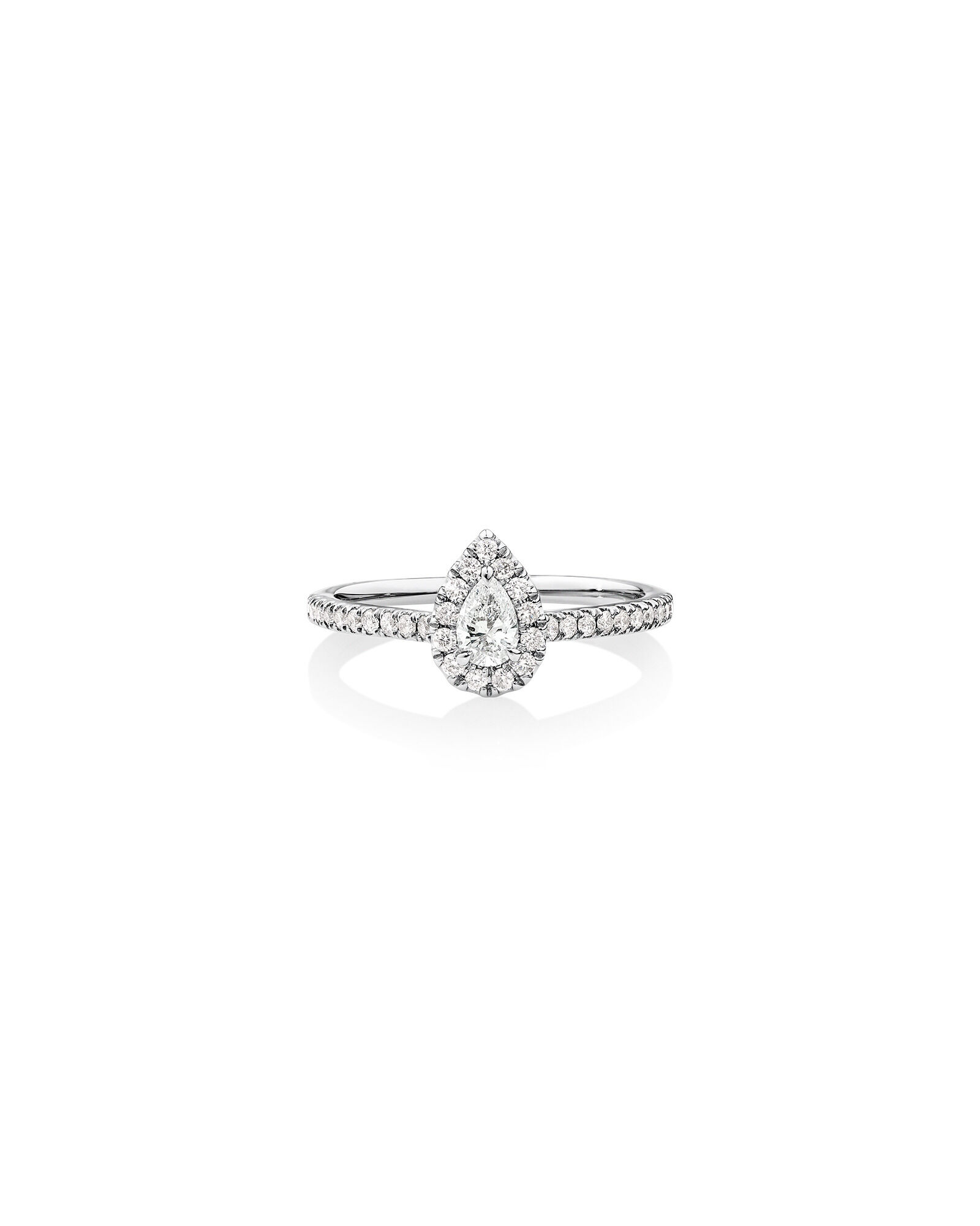 Pear Halo Ring with 0.50 Carat TW of Diamonds in 14kt White Gold