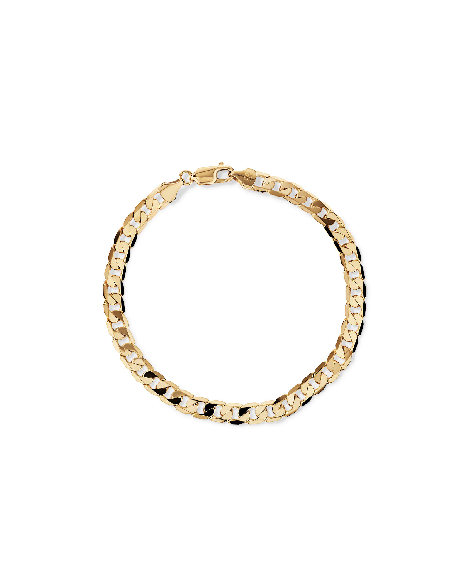 23cm (22") 6mm-6.5mm Width Curb Bracelet in 10kt Yellow Gold