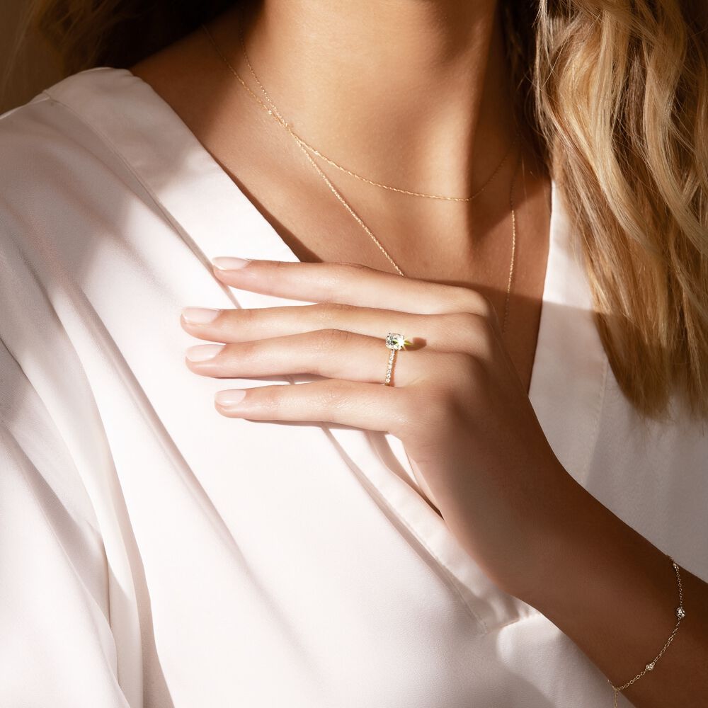 Southern Star Engagement Ring with 1.15 Carat TW of Diamonds in 18kt Yellow & White Gold