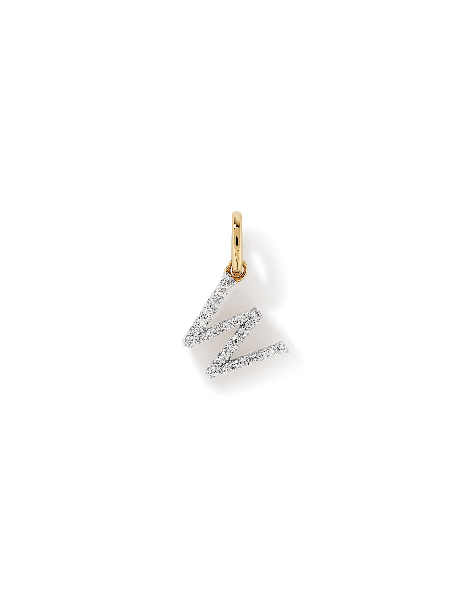 Diamond Letter W Initial Pendant in 10kt Yellow Gold