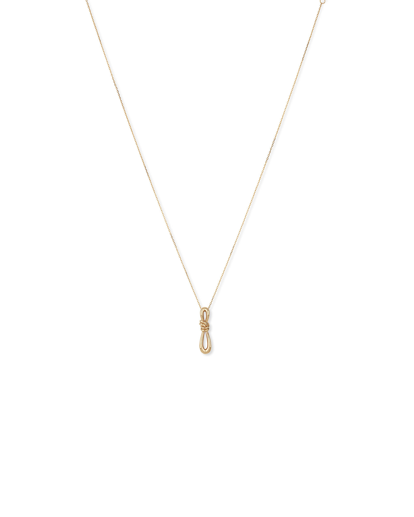 Vertical Sliding Knot Pendant Necklace in 10kt Yellow Gold