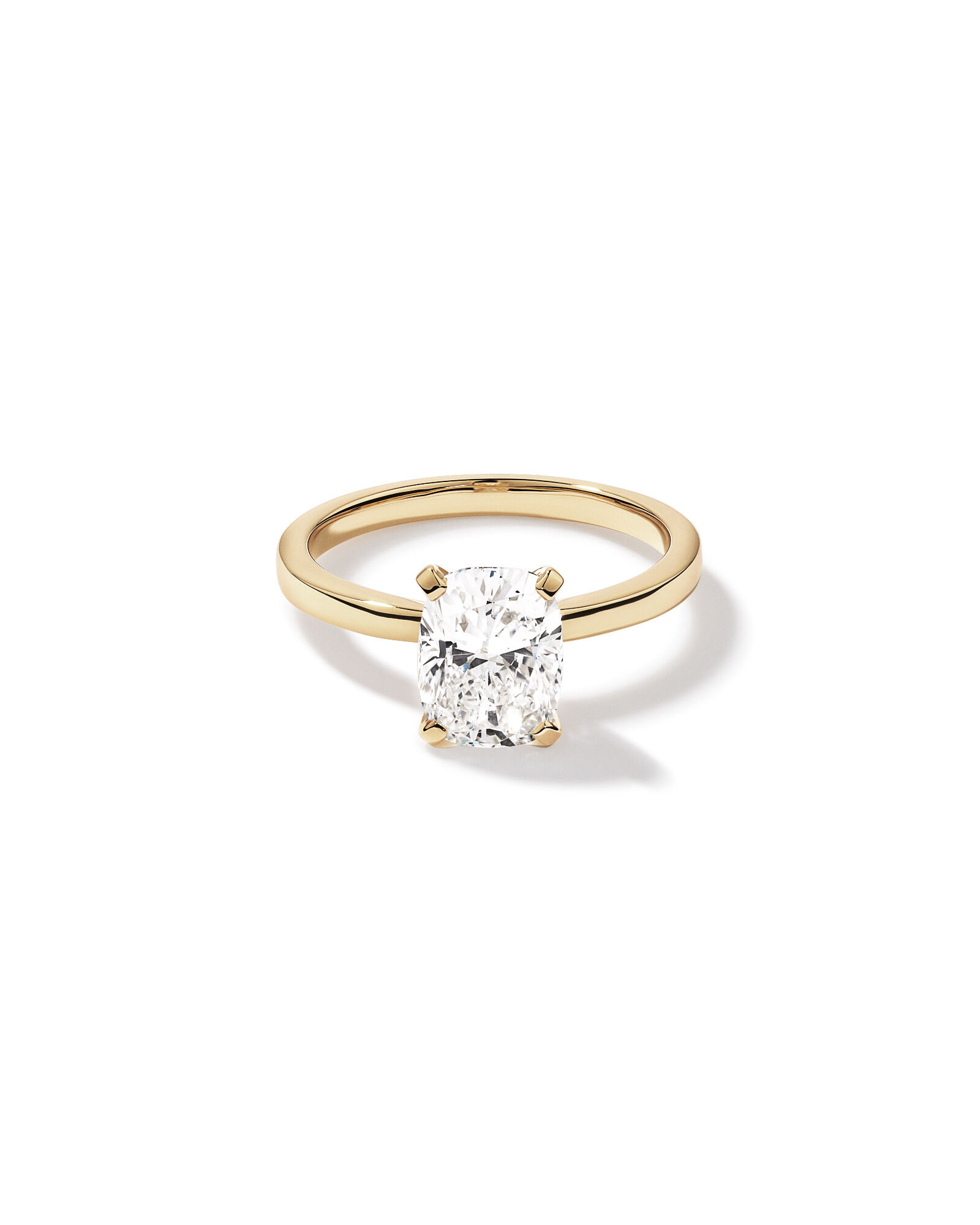 2.00 Carat TW Elongated Cushion Cut Lab-Grown Diamond Solitaire Engagement Ring in 14kt Yellow Gold