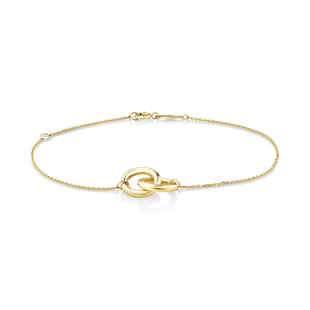 19cm (7.5&rdquo;) Double Circle Bracelet in 10kt Yellow Gold
