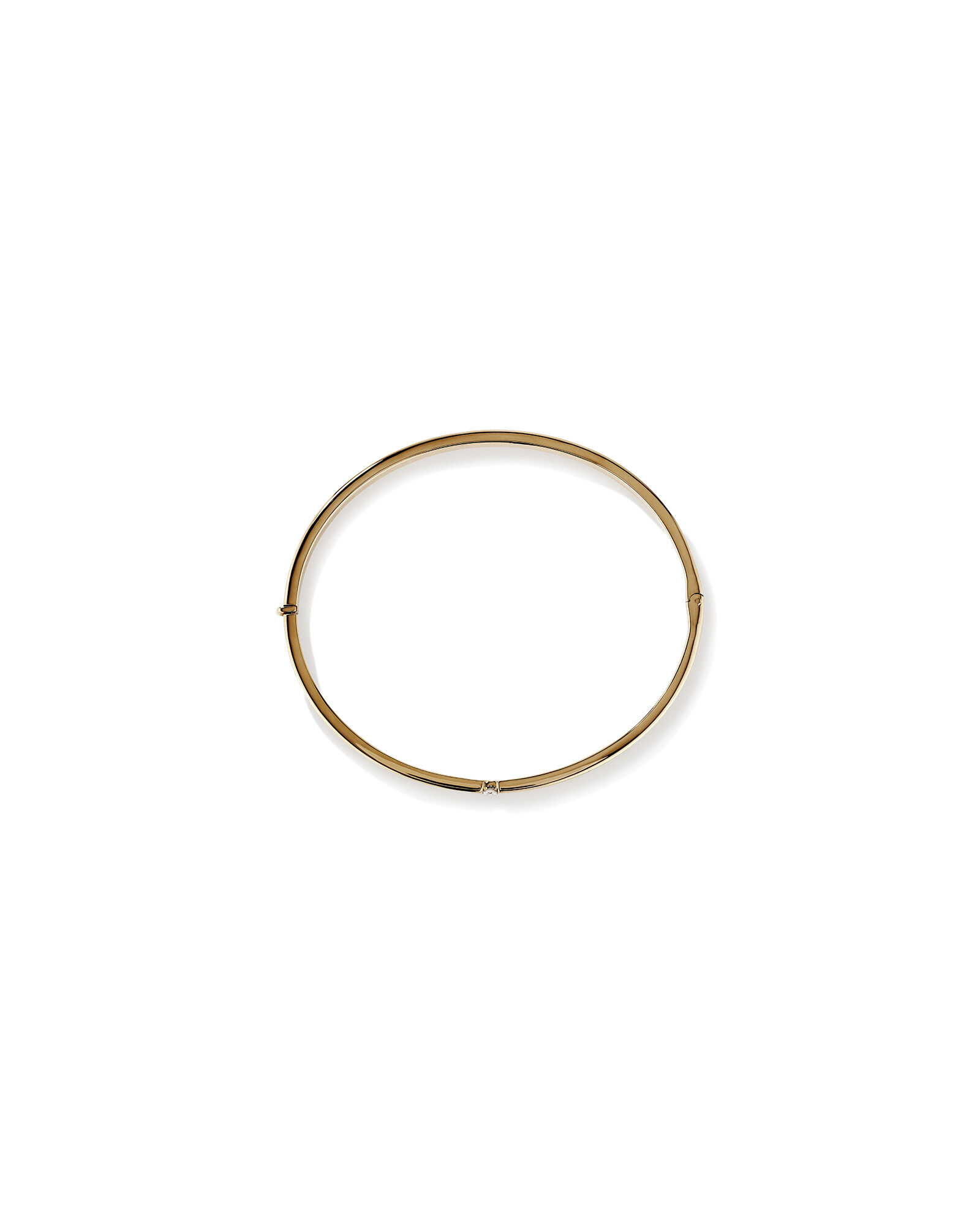 Diamond Accent Oval Bangle in 10kt Yellow Gold
