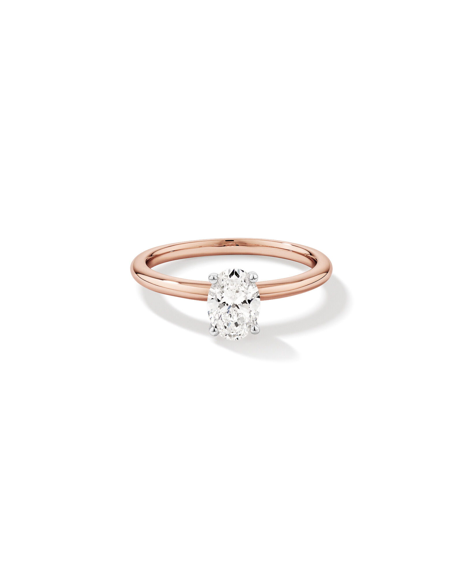 0.70 Carat TW Oval Laboratory-Grown Diamond Solitaire Engagement Ring in 14kt Rose and White Gold