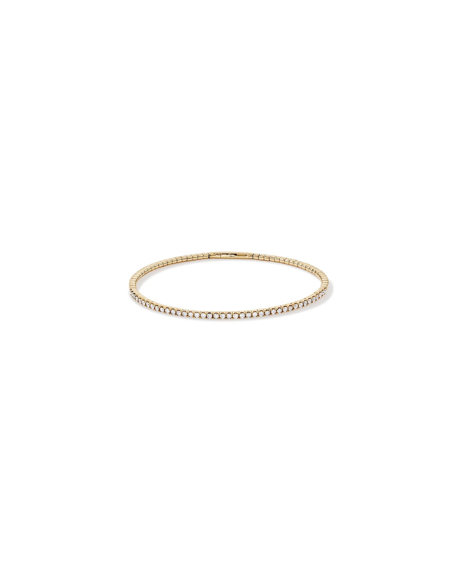0.68 Carat TW Diamond Row Flex Bangle in 10kt Yellow Gold
