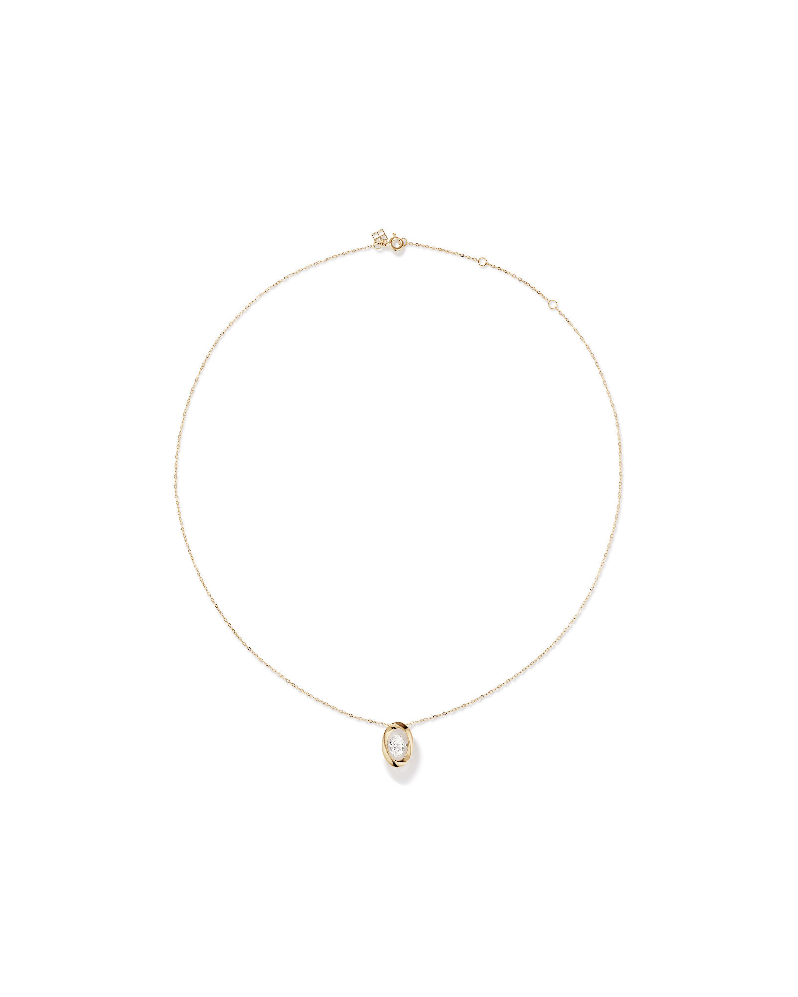 Lume Lab Oval Pendant with 0.50 Carat TW of Laboratory-Grown Diamond in 10kt White Gold