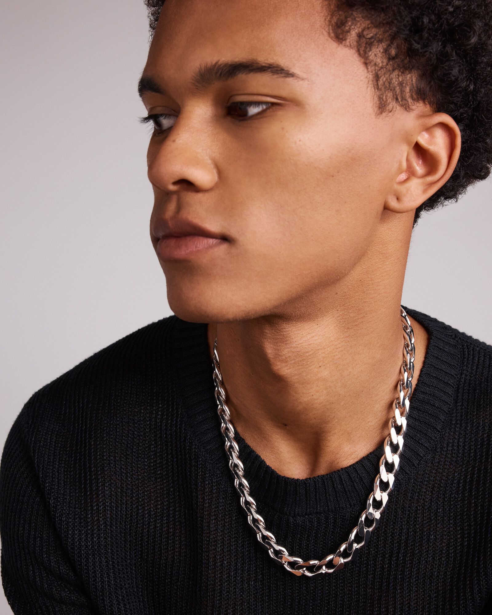 14.8mm Curb Chain in Sterling Silver