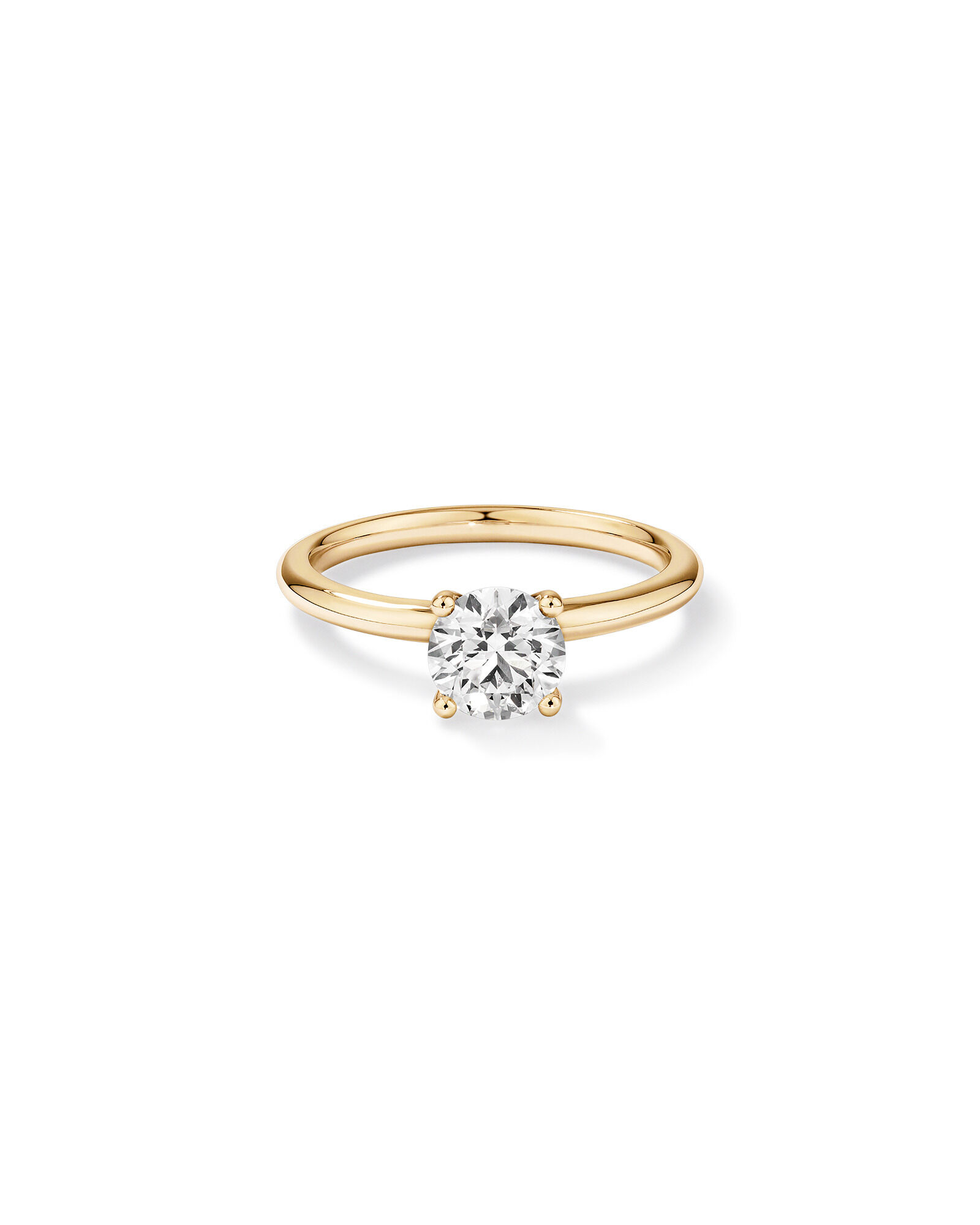 1 Carat TW Round Brilliant Laboratory-Grown Diamond Solitaire Engagement Ring in 14kt Yellow Gold