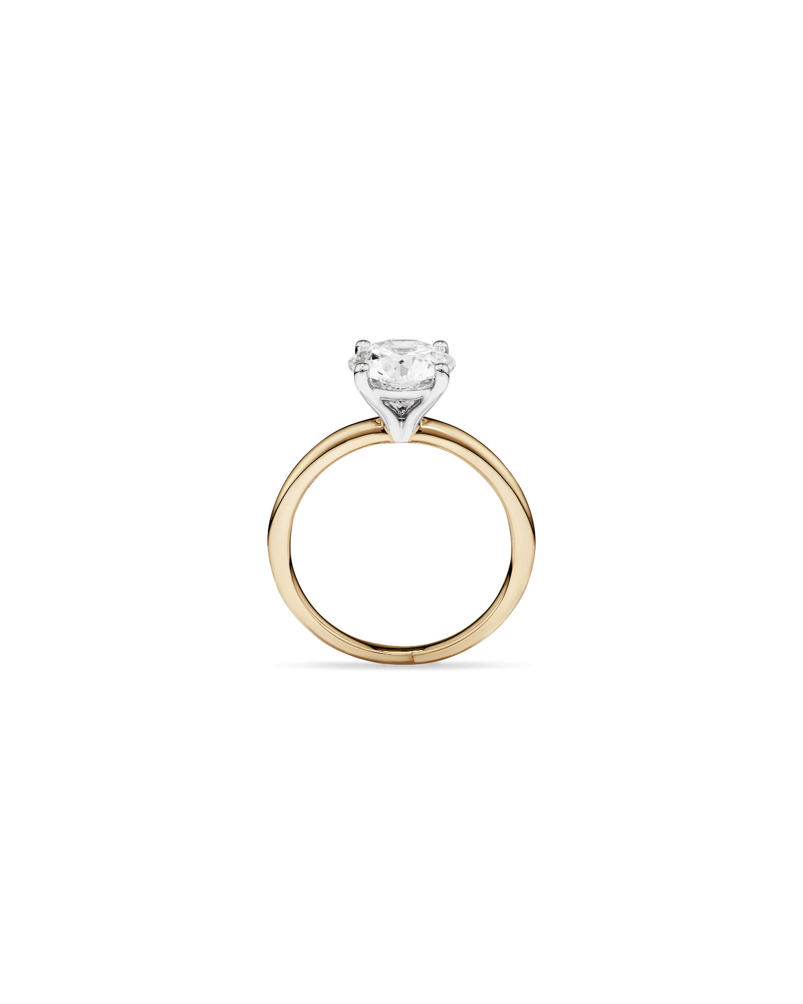2 Carat TW Round Brilliant Laboratory-Grown Diamond Solitaire Engagement Ring in 14kt Yellow and White Gold