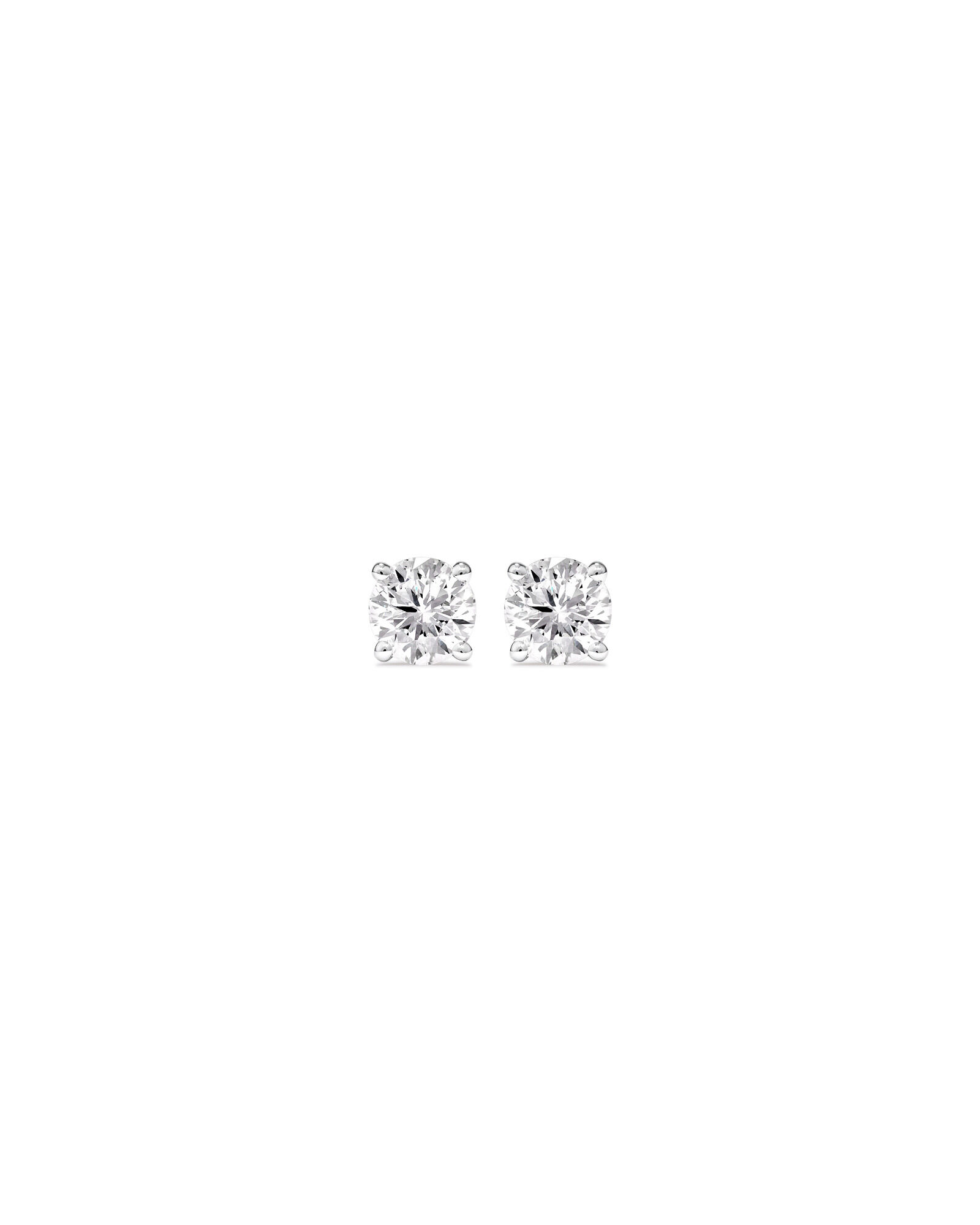 Certified 0.50 Carat TW Diamond Solitaire Stud Earrings in 18kt White Gold