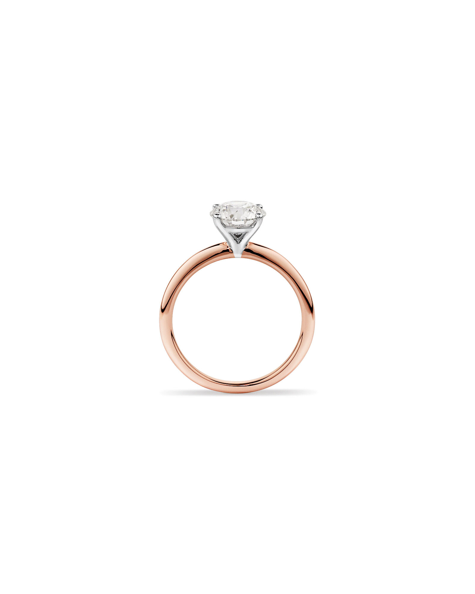 1.50 Carat TW Round Brilliant Laboratory-Grown Diamond Solitaire Engagement Ring In 14kt Rose and White Gold