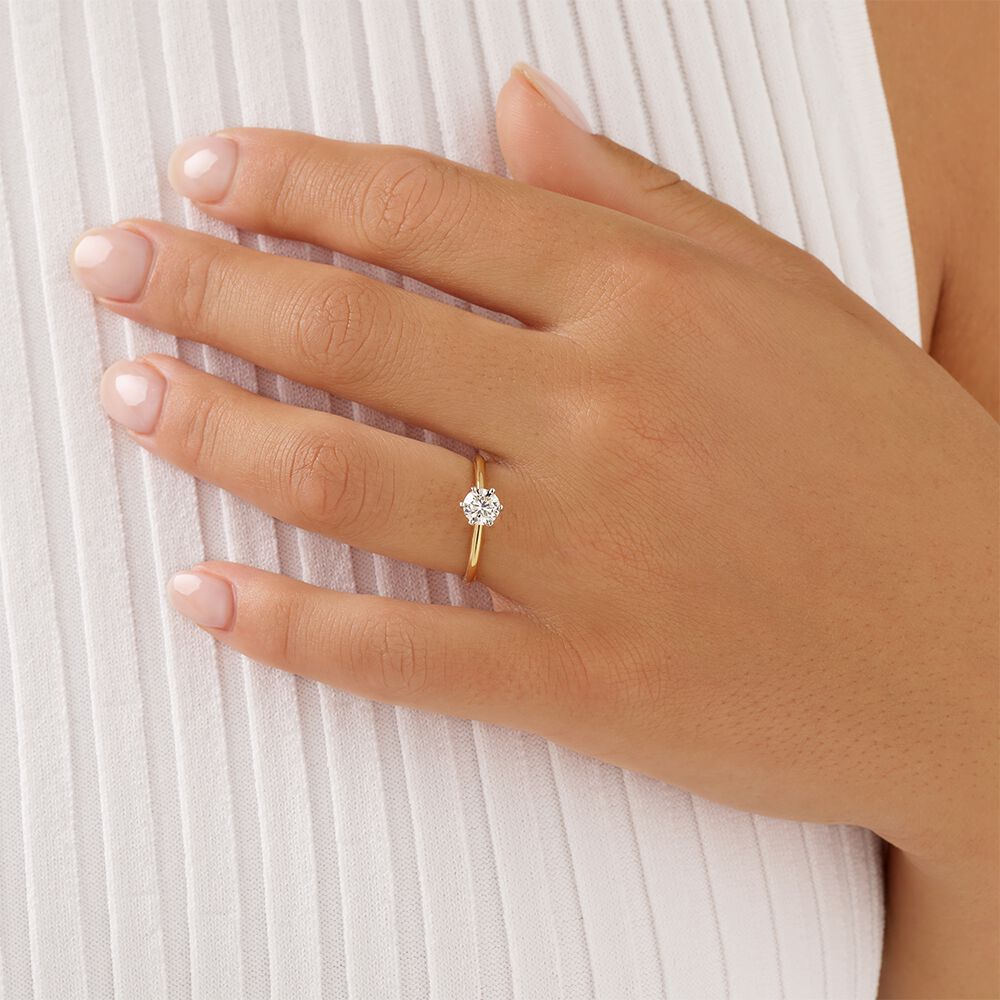 Michael Hill Solitaire Engagement Ring with a 0.70 Carat TW Diamond with the De Beers Code of Origin in 18kt Yellow & White Gold