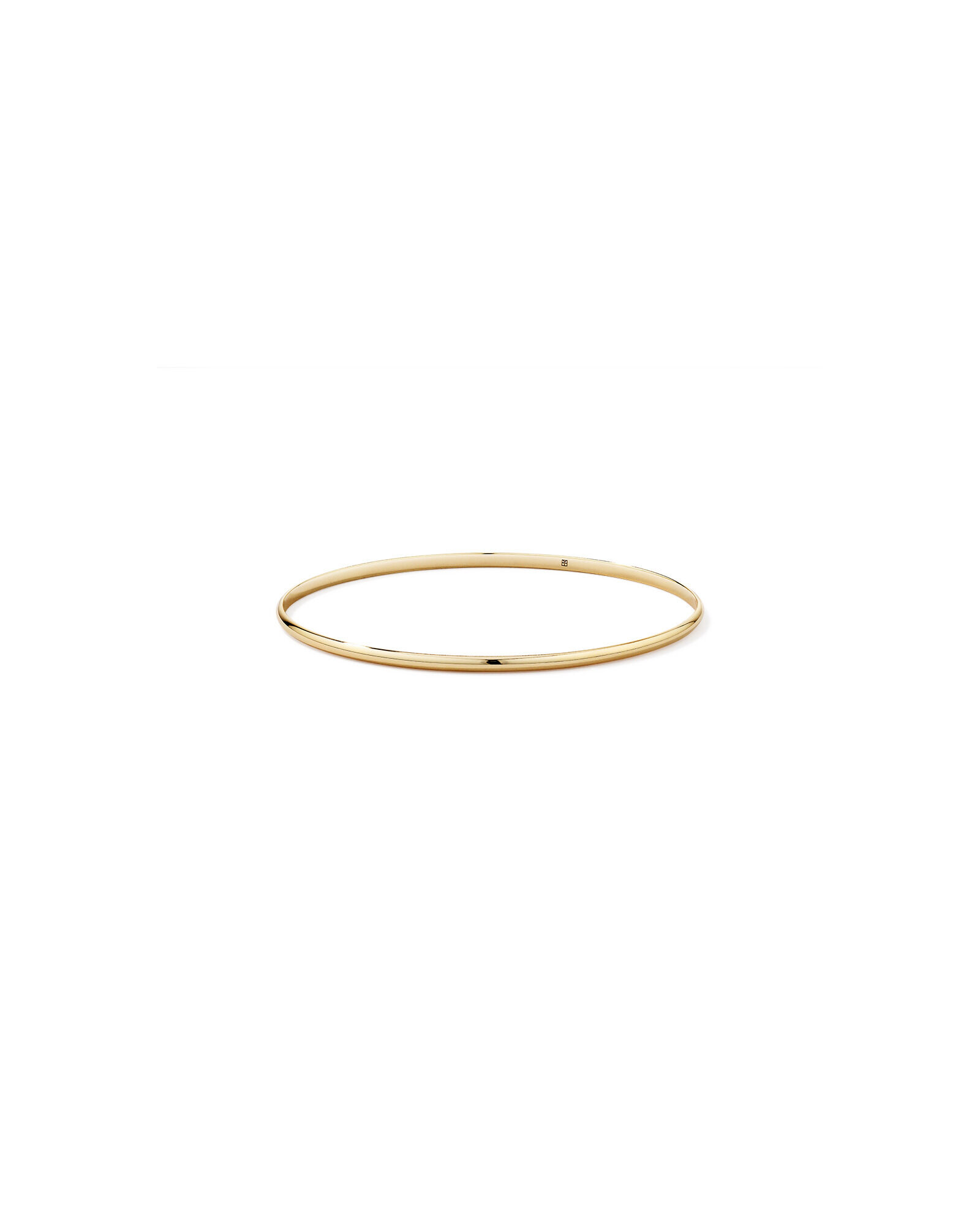 65mm (2.5") 2.3mm Width Solid Oval Bangle in 10kt Yellow Gold