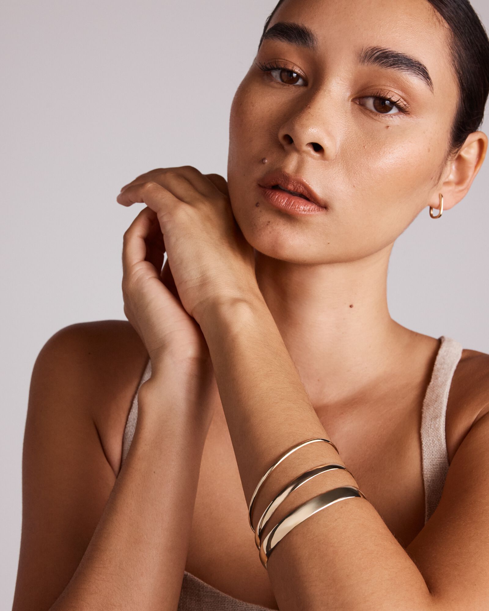 65mm (2.5") 7.3mm Width Solid Round Bangle in 10kt Yellow Gold