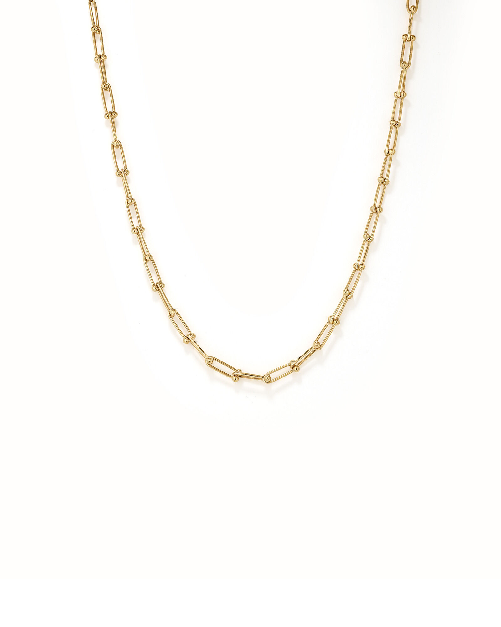 Ball and Oval Link Chain in 10kt Yellow Gold