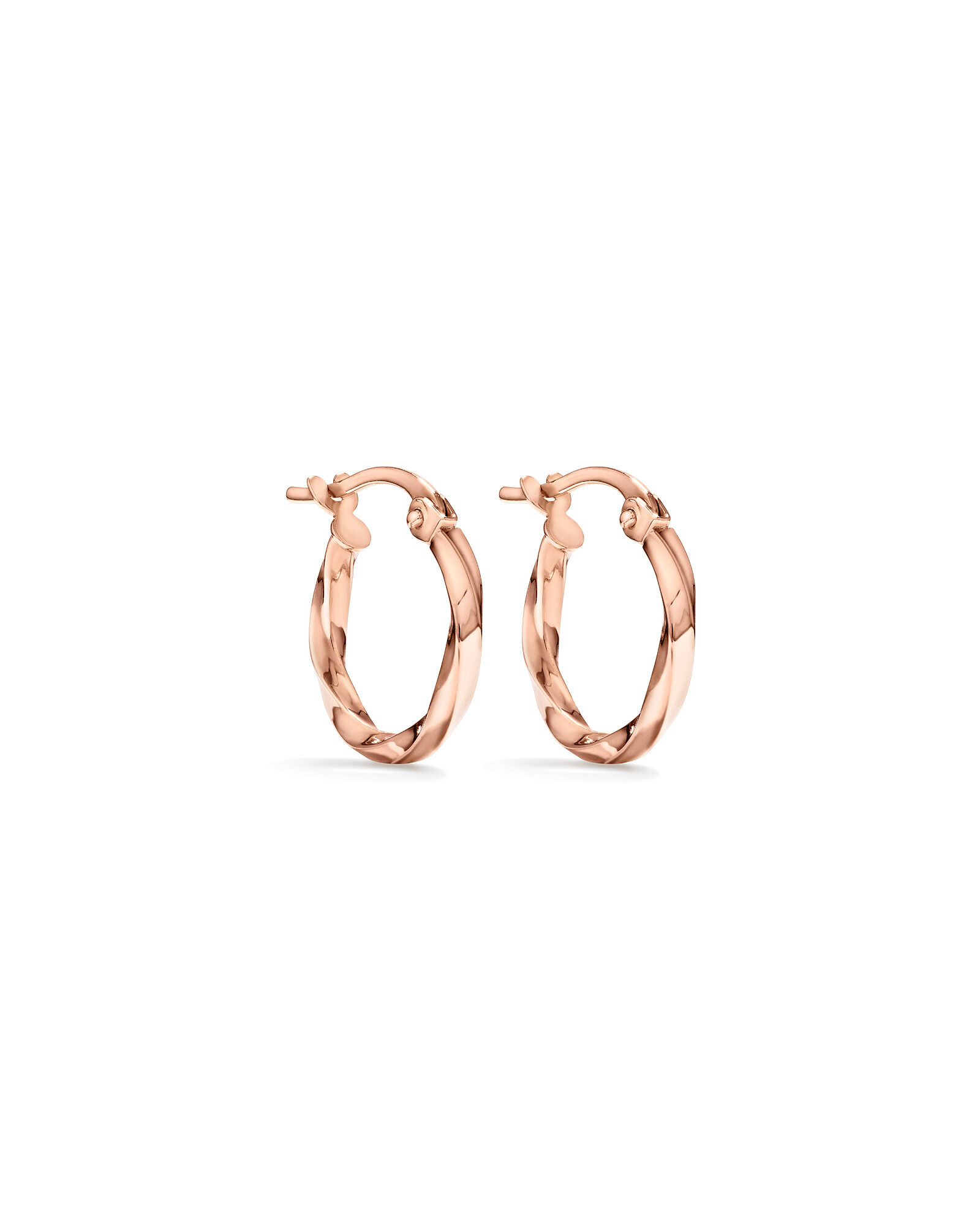 Square Twist Hoop Earrings in 10kt Rose Gold
