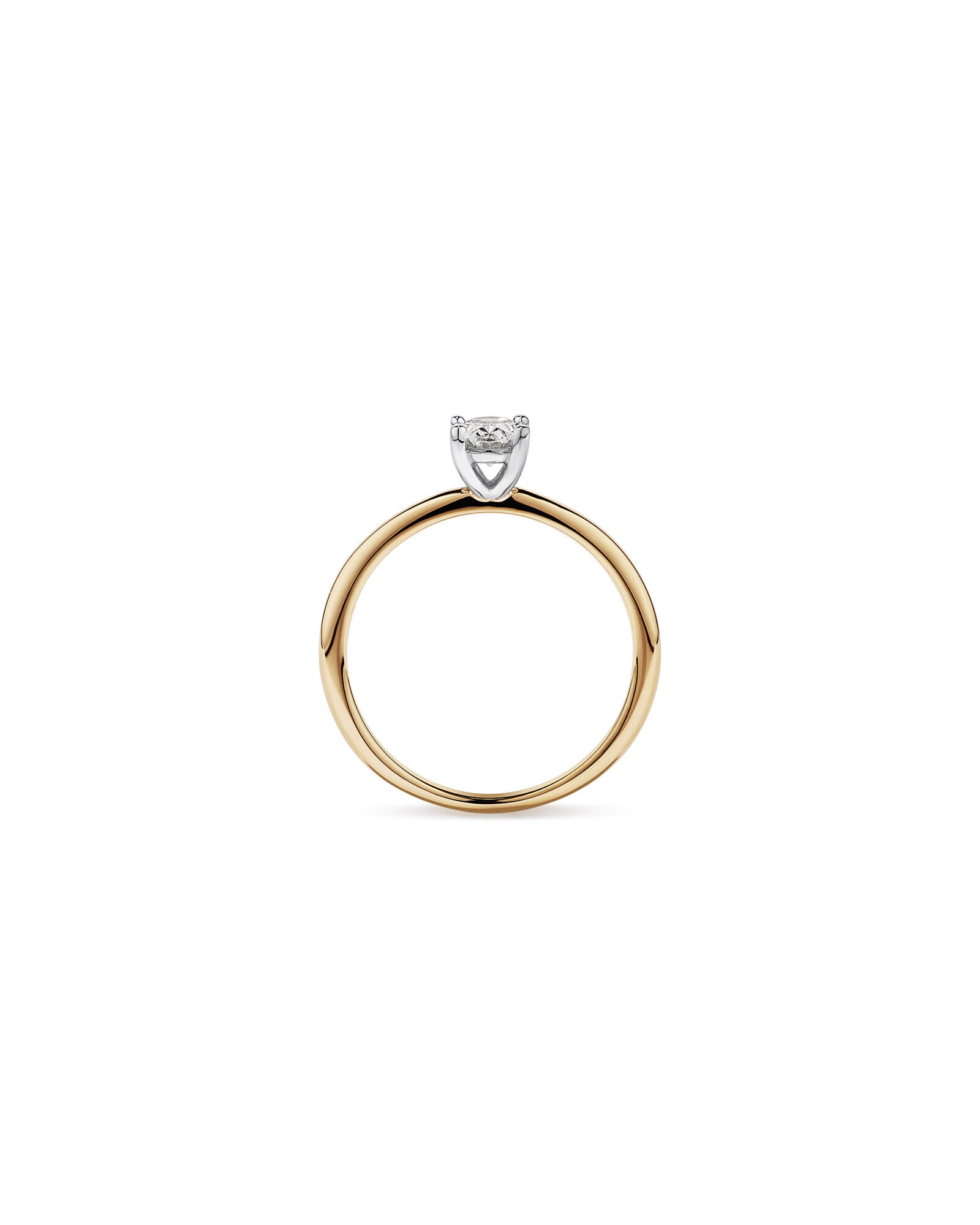 0.50 Carat TW Oval Canadian Diamond Solitaire in 18kt Yellow & White Gold