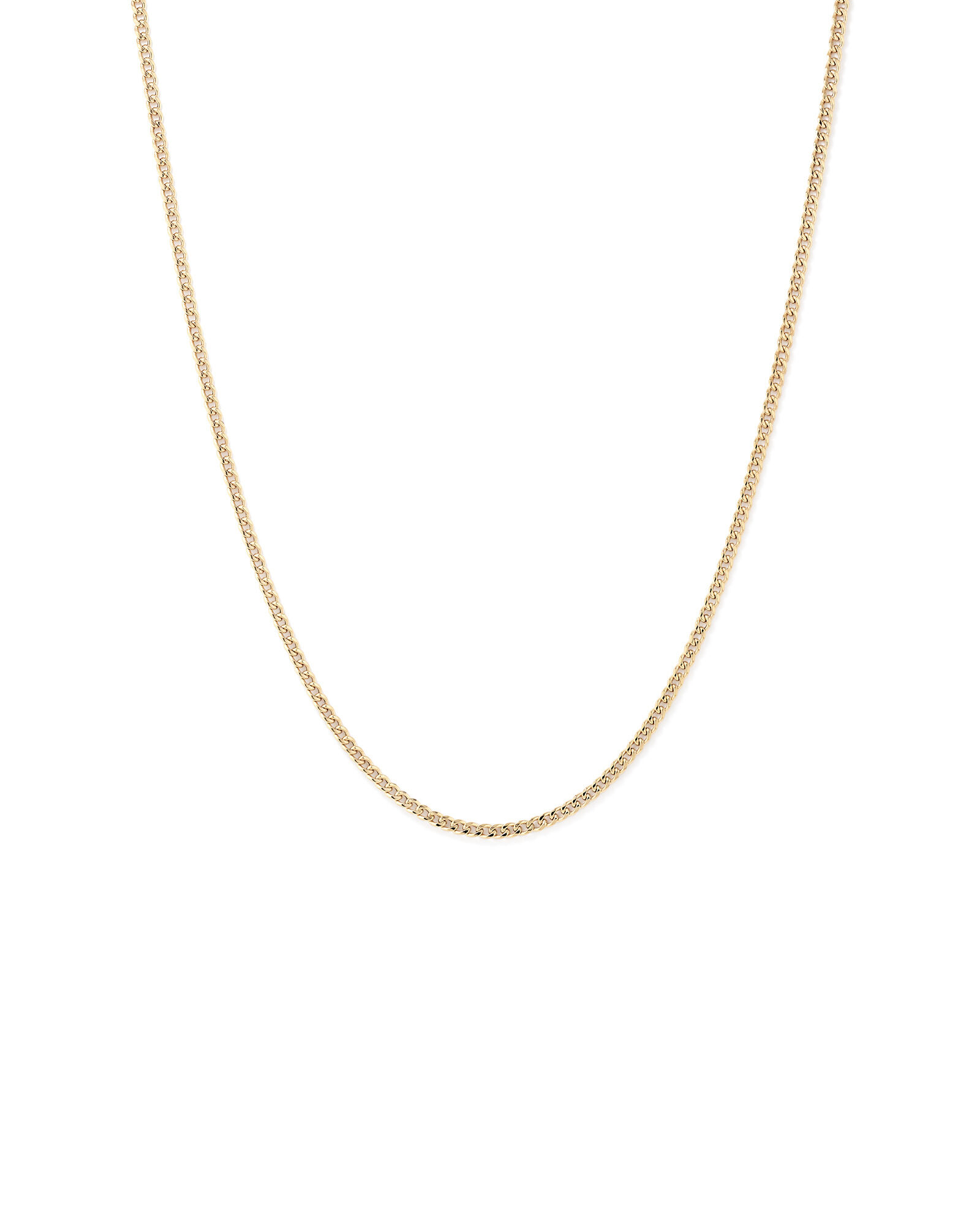45cm (17") 2.8mm Width Semi Solid Miami Curb Chain in 10kt Yellow Gold