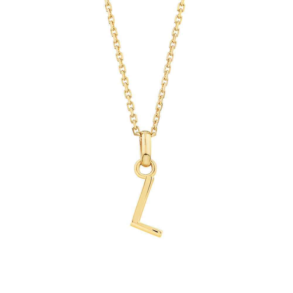 L Initial Pendant in 10kt Yellow Gold