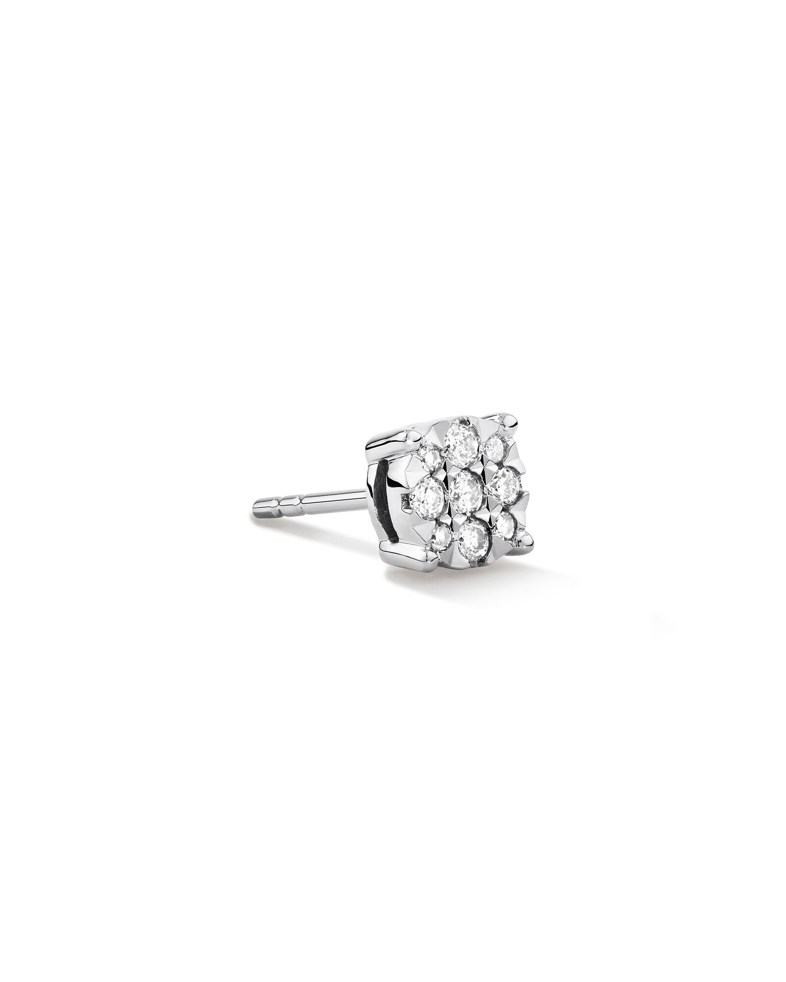 Single Solitaire Stud Earring with 0.12 Carat TW of Diamonds In 10kt White Gold