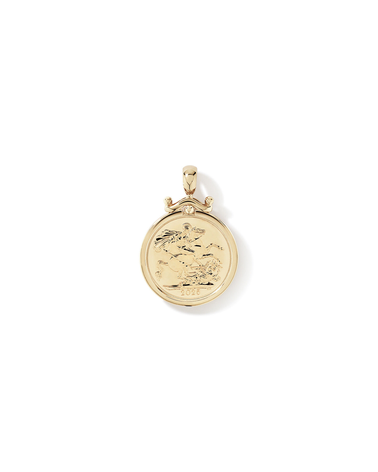 Full Sovereign Medallion Pendant in 10kt and 22kt Yellow Gold