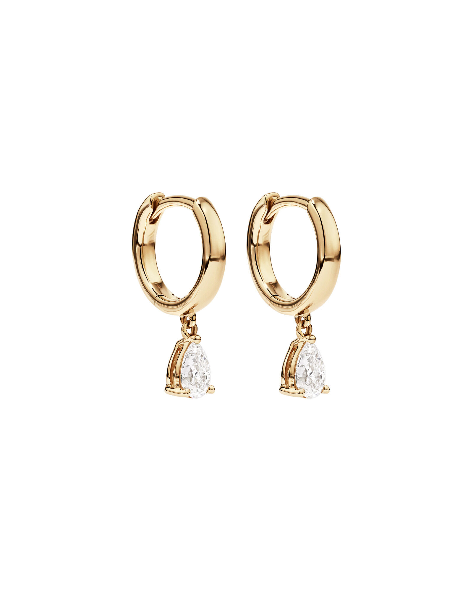 0.50 Carat TW Pear Cut Laboratory-Grown Diamond Drop Sleeper Earrings in 10kt Yellow Gold